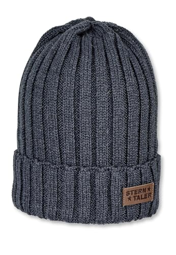 Sterntaler Baby Jungen Strickmütze Baby Strickmütze Mütze - Baby Strickmütze, Mütze Baby, Kindermütze - mit Merino Wolle - blau, 49