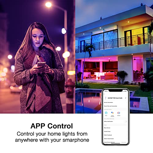Image of DAYBETTER Smart Light Bulbs, Alexa Light Bulb, WiFi Light Bulbs, RGBCW Color Changing Light Bulb A19 9W 800LM, Smart Bulbs That Work with Alexa & Google Assistant, Music Sync, No Hub Required, 12 Pack