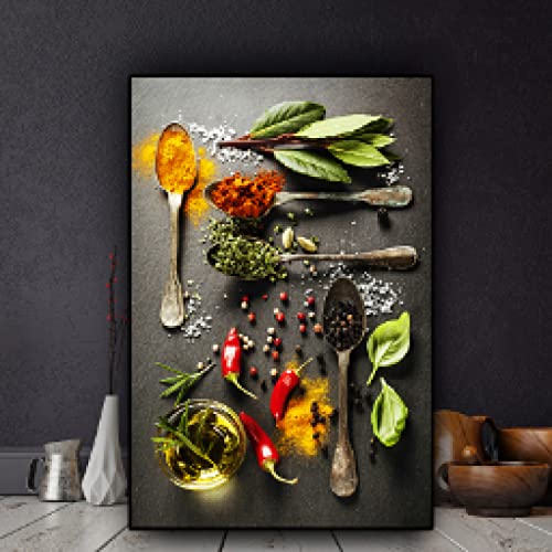 Peinture alimentaire épices tableau moderne pour habiller un mur vide
