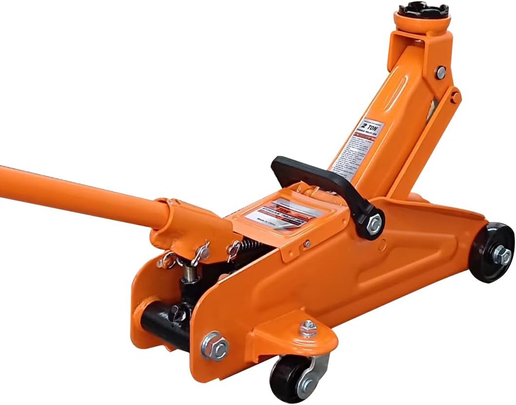 Low Profile Floor Jack 2 Ton, 4000LB Car Jack Hydraulic with 5-1/8" to 13" Lifting Range | Heavy Duty Steel Trolley Jack for Sedans SUVs Trucks | Professional Garage Shop Equipment