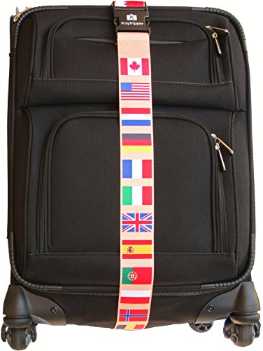 Image of Luggage Strap - Original Premium Designs - Recognize Your Suitcase (Flags)