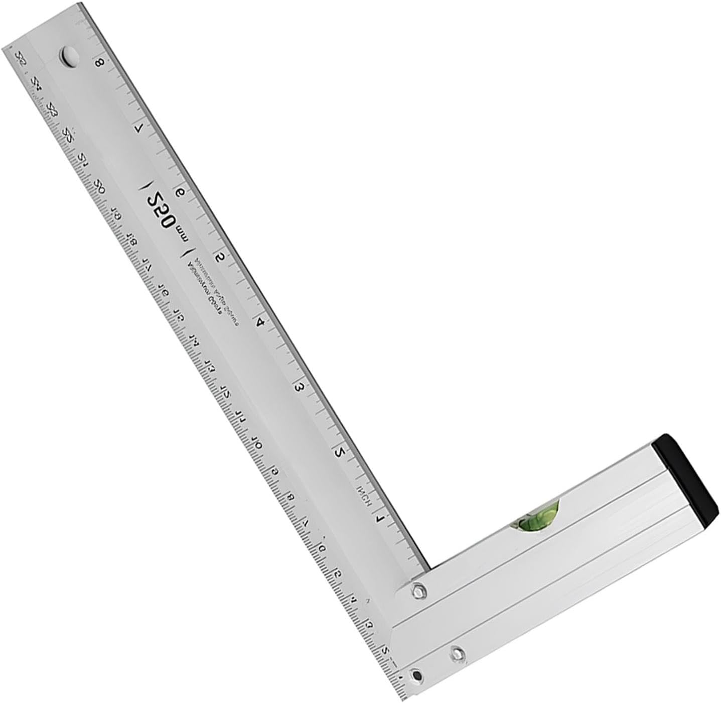 Badem10 Alüminyum L Gönye Su Terazili Cetvel Kaynak Kaynakçı Marangoz Gönyesi 250 mm