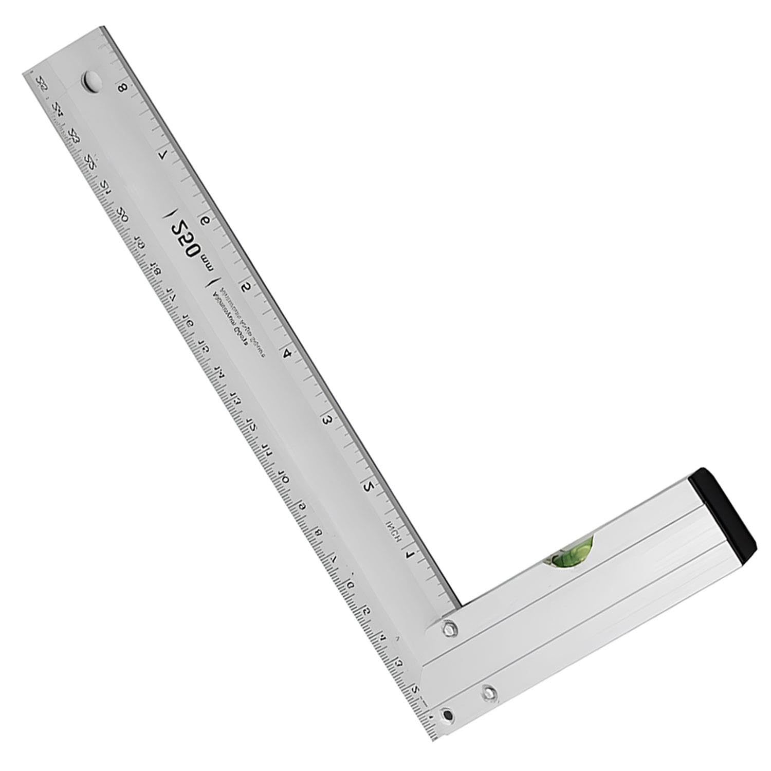 Badem10 Alüminyum L Gönye Su Terazili Cetvel Kaynak Kaynakçı Marangoz Gönyesi 250 mm