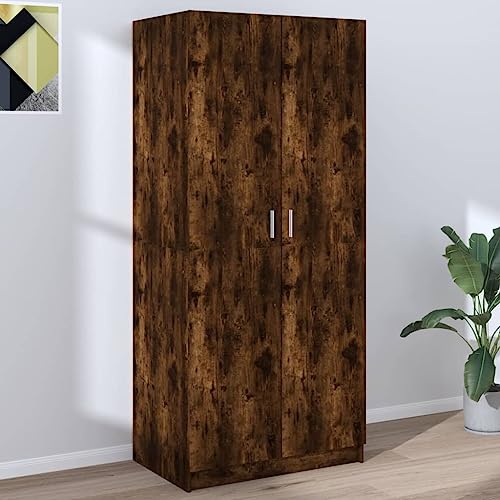 Frdhee Armarios para salón, armario de roble ahumado, 80 x 52 x 180 cm, material de madera, armario para salón, pasillo, oficina