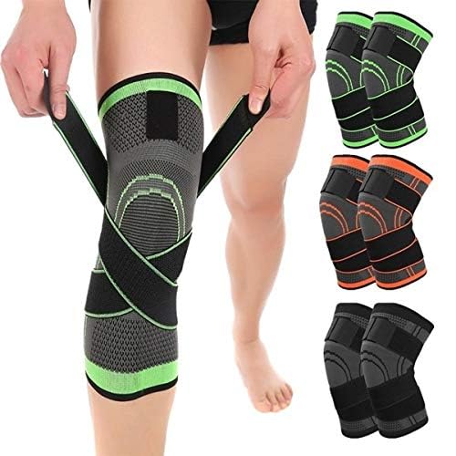 AQF Kniebandages voor gewichtheffen Heavy Duty elastische steunbanden beschermen powerlifting, hurken (zwart en rood