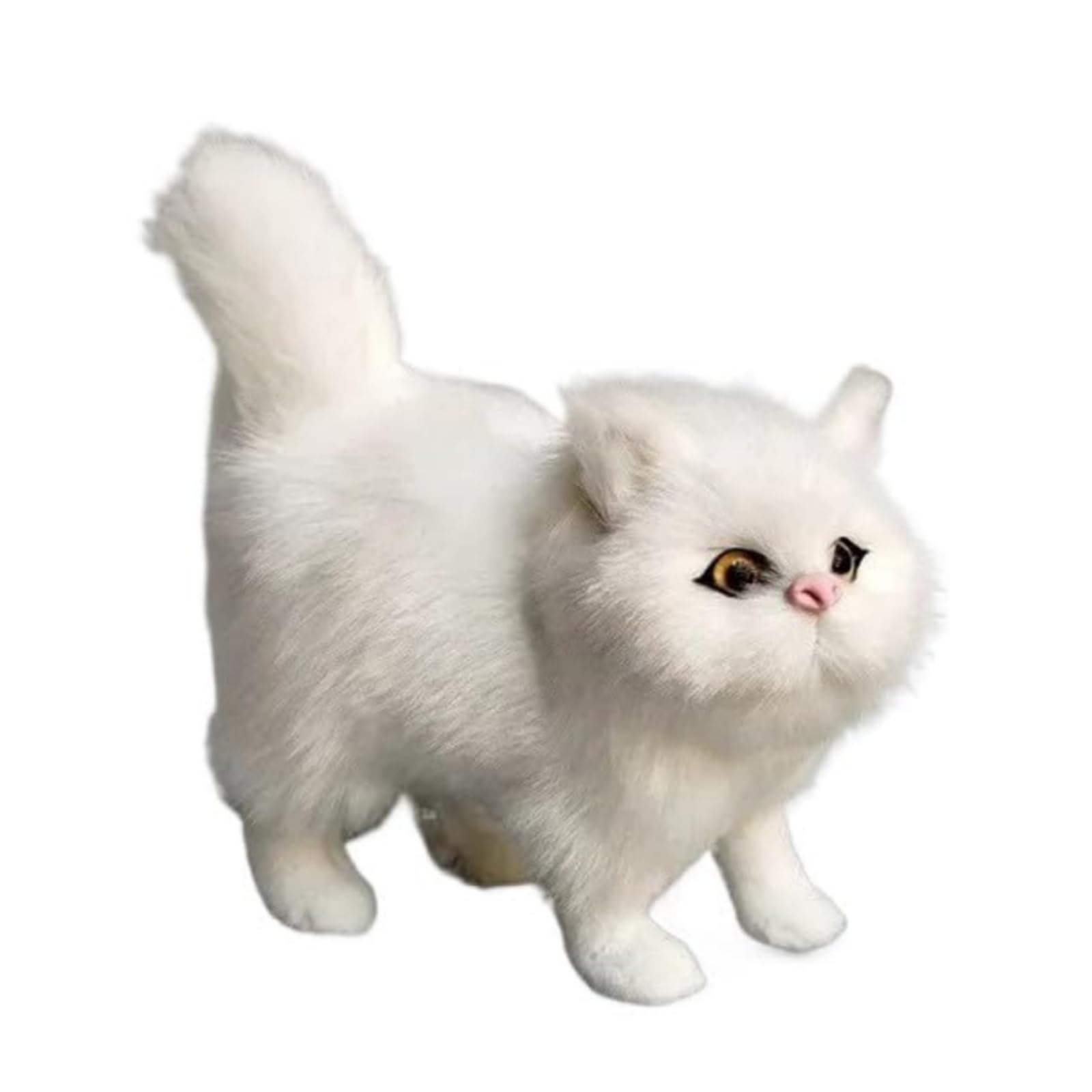 Cat Stuffed Animal Plush Toys Simulation Soft Cute Cuddly for Birthday Party Cat Plush Soft Favors Companions Bedroom Car Home Decor Collectible Gift for kids Easter Christmas (White) — image 1