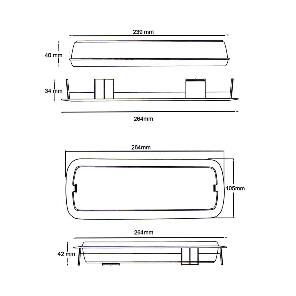 FactorLED Luz de Emergencia Pared LED, 4W (40W), Incluye Kit de Techo, superficie o Empotrable, función AutoTest, 3 horas de autonomía, IP20, Batería 3.6V 1800mA, Luz fría 6500K (91781, 1)