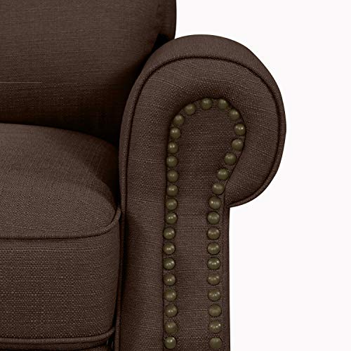 Domesis Cortez - Linen Push Back Recliner Chair, Brown #TOP5