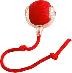 Bola De Brinquedo Elétrica Interativa Para Gatos Com Sensor De Movimento, 3 Modos De Rolagem Automática, Recarregável Via USB Tipo-C, Material Silicone Antiderrapante (VERMELHO)