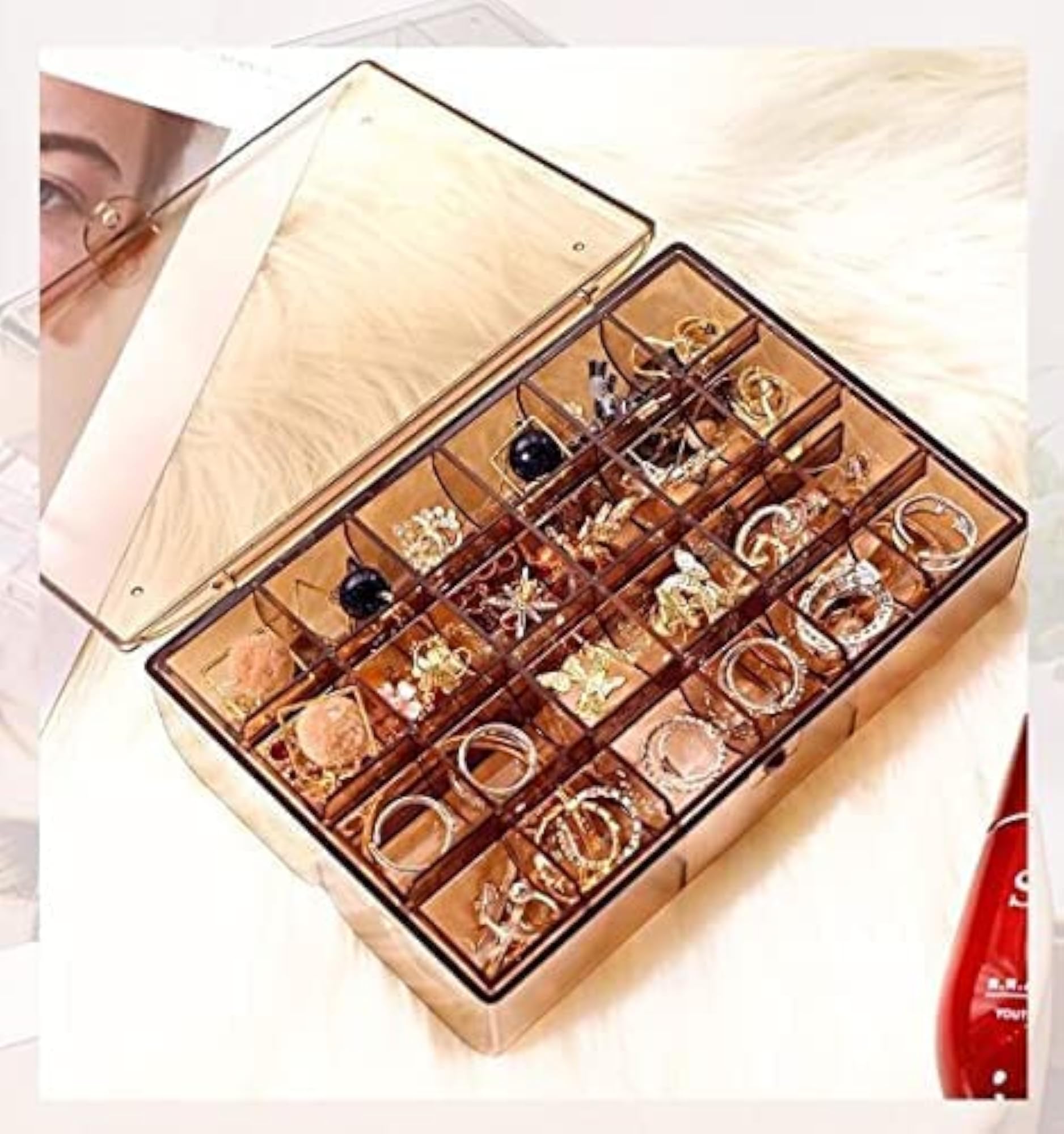 Acrylic Jewelry Storage Box Dustproof Earring Box