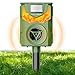 Hund und günstig Kaufen-Katzenschreck Ultraschall Solar Tiervertreiber, USB Lade Marderschreck, PIR-Bewegungssensor mit 8M Reichweite, Flammenlicht zur Abschreckung, Wirksam Gegen Katzen, Hunde, Vögel, Marder, Ratten