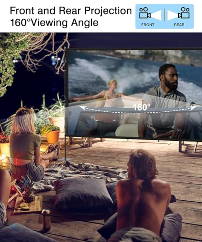 Image of STWUI Projector Screen with Stand - 100 Inch Outdoor Projector Screen Portable Projector Screens 16:9 4K HD Outdoor Movie Screen with Carry Bag Can Enjoy Home Theater Projection Screen