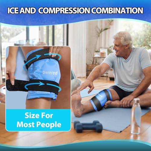 Image of Ice Packs for Injuries Reusable Knee Gel Ice Pack Wrap for Swelling Blue | Pliable Low-Freeze Gel, Multi-Joint Pain Relief, Hands-Free Secure Strap, Accelerated Recovery Tool, Large