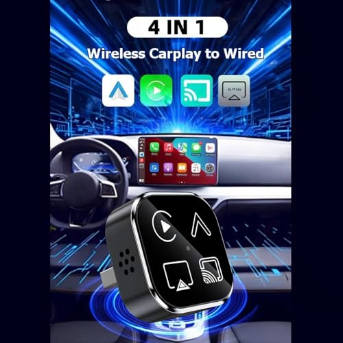 Dongle USB CarPlay de cable a inalámbrico con Airplay y adaptador Android Auto 4en1 6