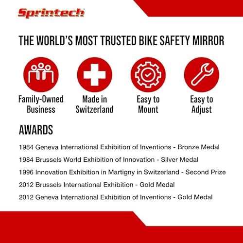 Sprintech Road Drop Bar Rearview Bike Mirror - Safety Bicycle Mirror - Pair Dropbar (Black) #TOP5