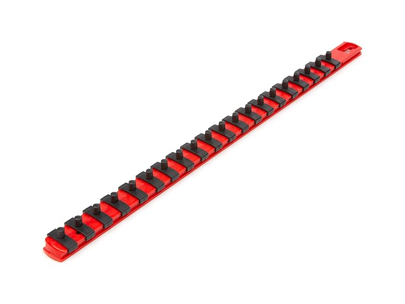 Trilho organizador para soquetes TEKTON, acionamento de 6,35 mm (1/4 pol.), 45,7 cm, vermelho, OSR03120, 20 clipes