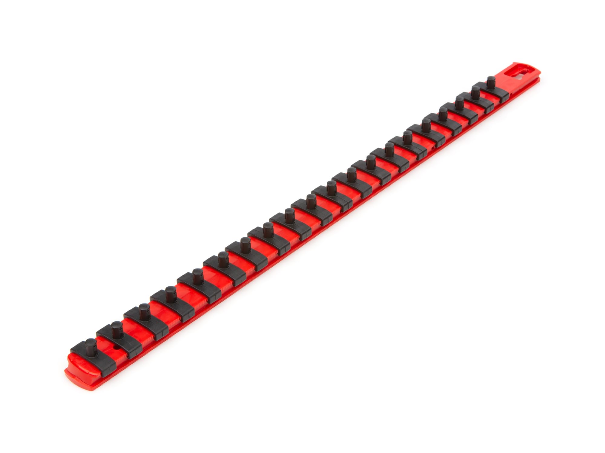 TEKTON 1/4 Inch Drive x 18 Inch Socket Rail, 20 Clips (Red) | OSR03120 | Made in USA