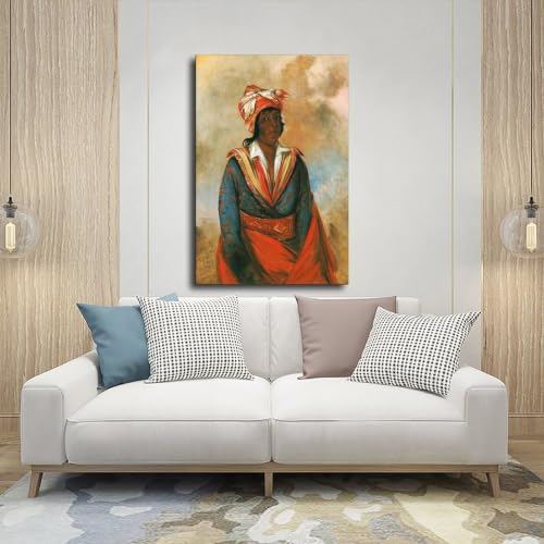 Poster George Catlin Choctaw Décoration Murale Tableau Toile Frame - 5