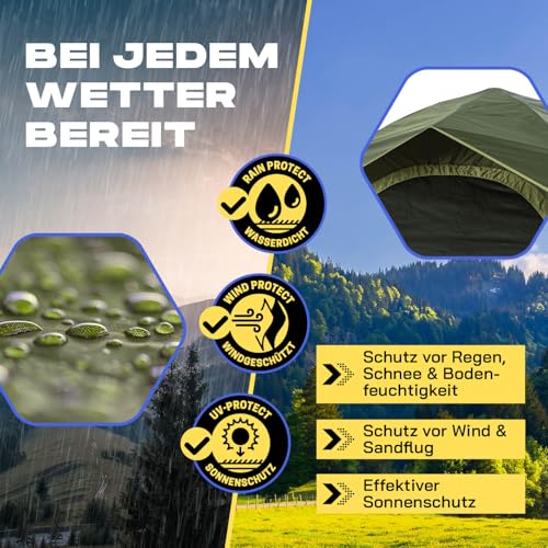 Where Tomorrow Pop up Wurfzelt für 4 Personen | für Camping, Outdoor, Festival, Strand & Party | mit Sonnenschutz & Regenschutz… – Ansicht 3
