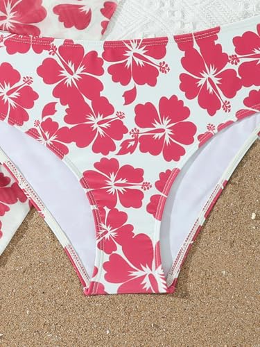 Image of SEGT Girl's 3 Piece Striped Bikini Swimwear Cute Swimsuits Bathing Suit High Waisted with Cover Up Beach Skirt
