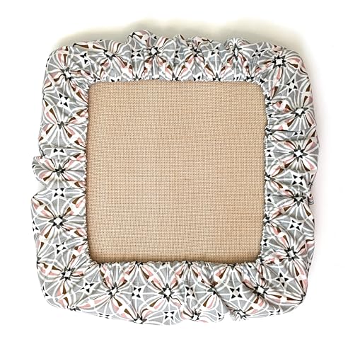 Grime Guard Q-Snap 8 x 8 inch, Cotton Cover Nurge size 3 Hoop Square Embroidery Cross Stitching Punch Needlework DIY Craft Sewing Geometric