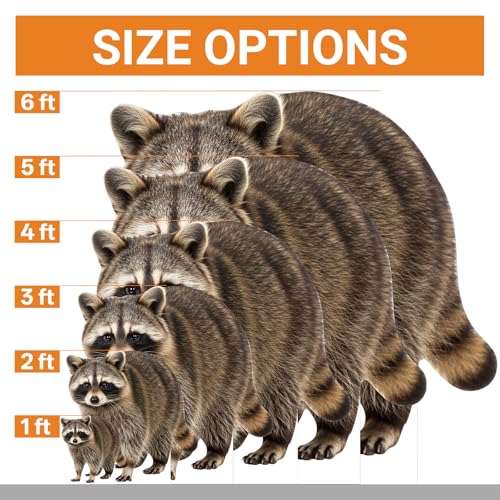 Image of Raccoon 6FT Life Size Cardboard Cutout, Fun Animal Standup, 1 PC | Raccoon Cardboard Standup for Party Decor, Birthday, Events, Photo Prop, Fun Decoration, 6FT Tall Cutout, Holiday