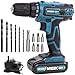 Price comparison product image MYLEK 18V Cordless Drill - Lithium Ion Drills Driver Screwdriver Set - 13 Piece Combi Accessory Kit - LED Worklight, 18 Volts Blue/Black