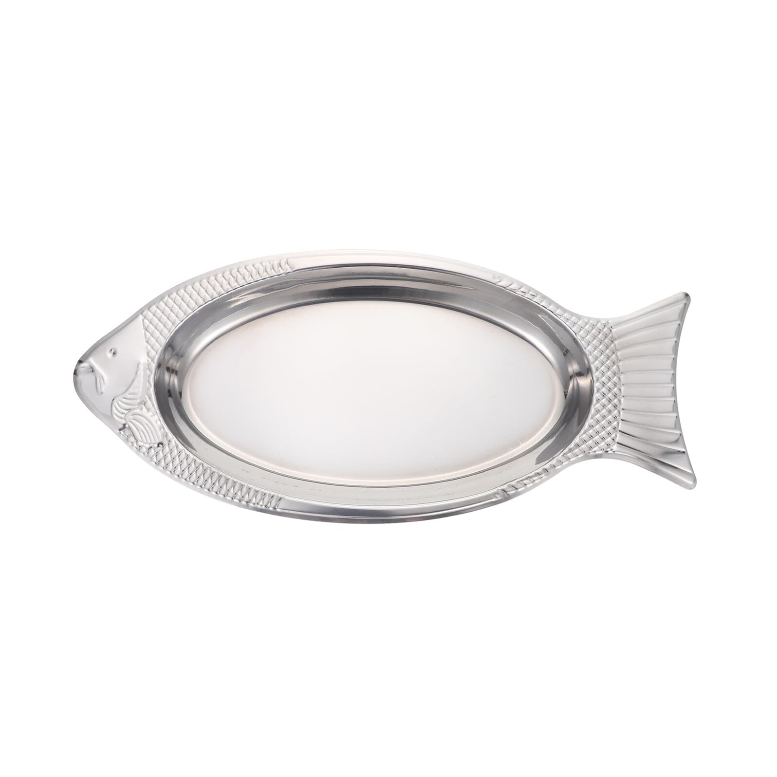 Plat de service poisson en acier inoxydable pour barbecue et vapeur