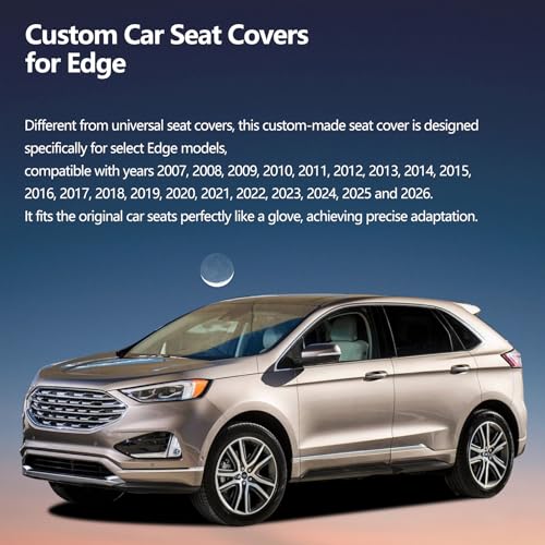 Image of Fit Legacy Car Seat Covers for Ford Legacy 2008-2024 2025 2026 - Upgraded Premium Waterproof & Breathable Leather, Airbag Compatible, All-Weather Seat Cushion Protector (2 Front /Black+Red)