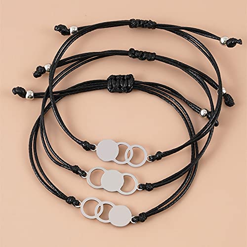 YALLNASL Grandma Mother Daughter Gift Bracelets for 3 Generations Gifts Bracelet Set Matching Bracelets for Grandma Mom Granddaughter Mother's Day Birthday Gifts 3 Circle Bracelet4