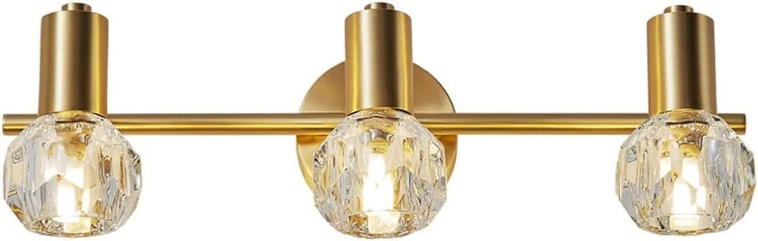 JYBNBBE Wall Light Crystal Brushed Brass Bathroom Vanity Fixtures Rotatable Sconce Modern Sconces Gold,Chandelier,46cm