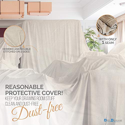 Image of Pack of 1: All Purpose Drop Cloth Cotton Tarp 4x6 Large Canvas Tarp for Art Supplies,Drop Cloth for Painting Supplies /Paint Canvas Fabric or Couch Cover and Furniture Cover from Paint