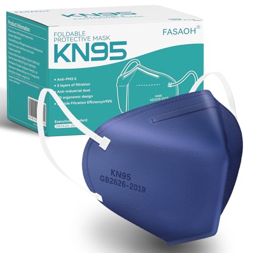 KN95 Face Masks 50 PCS 5-Ply Grey Masks Breathable Elastic Ear Loops Cup Dust Safety Mask Filter Efficiency≥95%