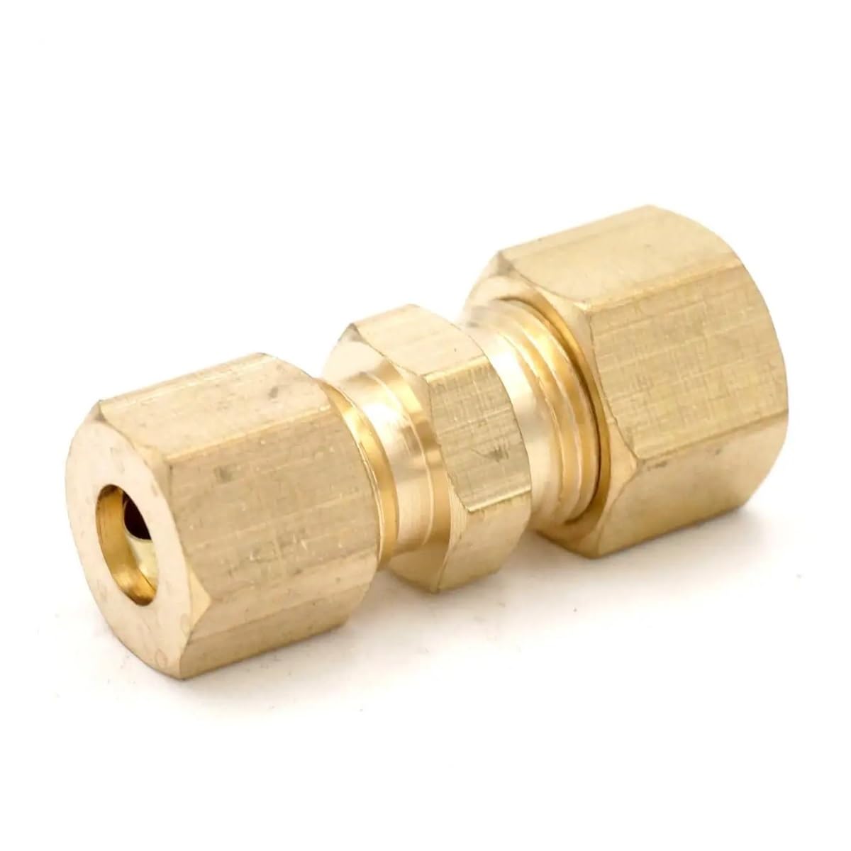 Rvblrdse One Color Fit 5/16" X 1/4" Tube Od Straight Compression Union Brass Pipe Fitting Connector