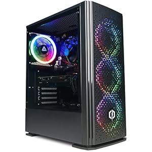 CYBERPOWERPC Wyvern Gaming-PC – AMD Ryzen 5 4500, Nvidia RTX 4060 8GB, 16GB RAM, 500GB NVMe SSD, 650W PSU, Windows 11, Blaze RGB
