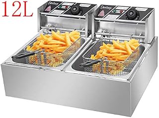 12L 5000W MAX Deep Fryer with 2 Baskets, Stainless Steel Dual Basket Electric