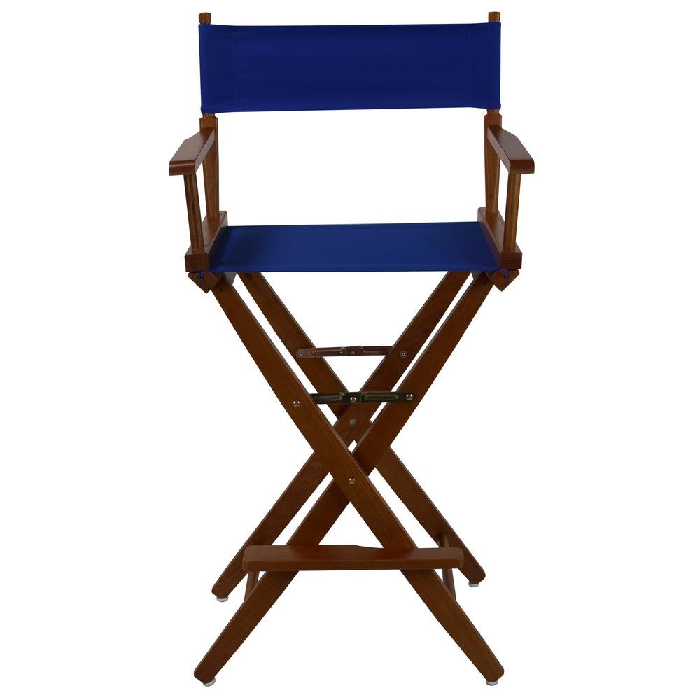 212 Main 206-34-032-13 30 in. Extra-Wide Premium Directors Chair Oak Frame with Royal Blue Color Cover