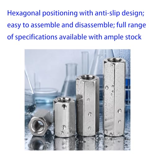 Tuerca alargada M5 de acero inoxidable con espaciadores hexagonales y doble paso de rosca 3