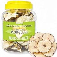 Dehydrated Soft Dried Pear Slices, Unsweetened & All Natural - Pure Fruit Snack in Resealable Jar for Lunch Box, On-the-Go | Active Lifestyles, Vegan & Gluten-Free 8.8oz