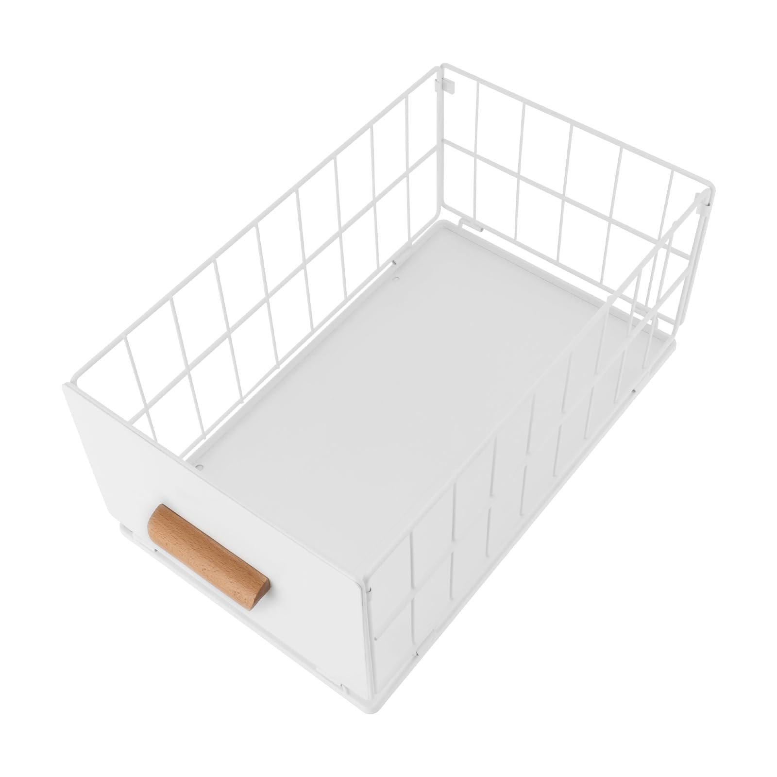 Cassetto telescopico estraibile per cassetto da cucina, armadietto, nastri adesivi, cestello per armadio con colla, non necessita di forature e chiodi, bianco, 40 profondità x 24 x 18 altezza