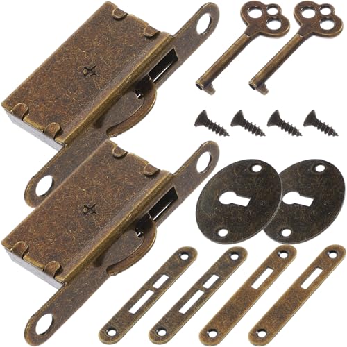 Healvian Juego de 2 Cerraduras Ocultas para Caja de Madera Diseño Vintage y Sistema Práctico Llaves para Joyero y Cajas de Obsequio en Hogar