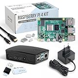 db-tronic Raspberry Pi 4 4GB Starter Set | 64GB Black Edition | Netzteil 15W | Gehäuse schwarz | Kühlkörper Set | 4K Micro HDMI Kabel | Ideal für Smart Home, Retro Gaming & Home Assistant