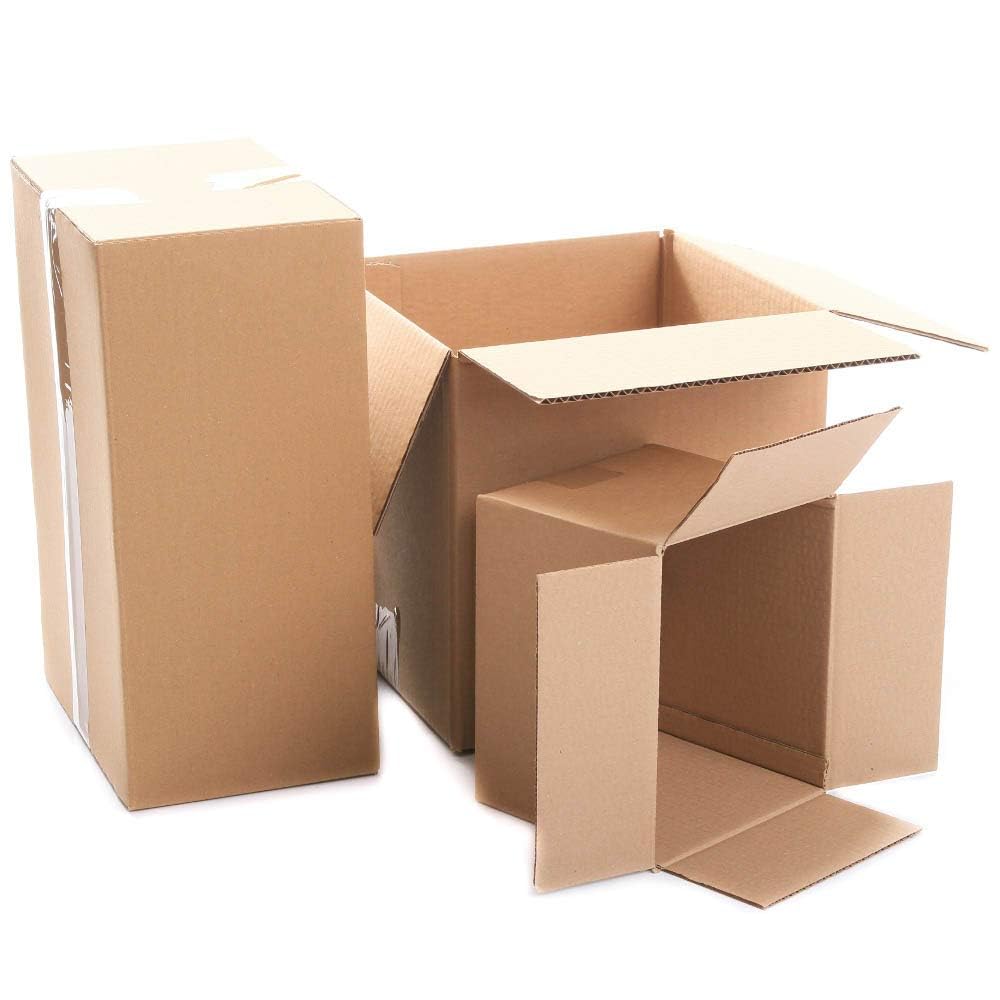 Karton Faltkartons Verpackungen Versandkarton Schachtel Faltschachtel Versand Box Umzugkarton 1-wellig (250 x 200 x 140 mm, Menge: 200 Stück)