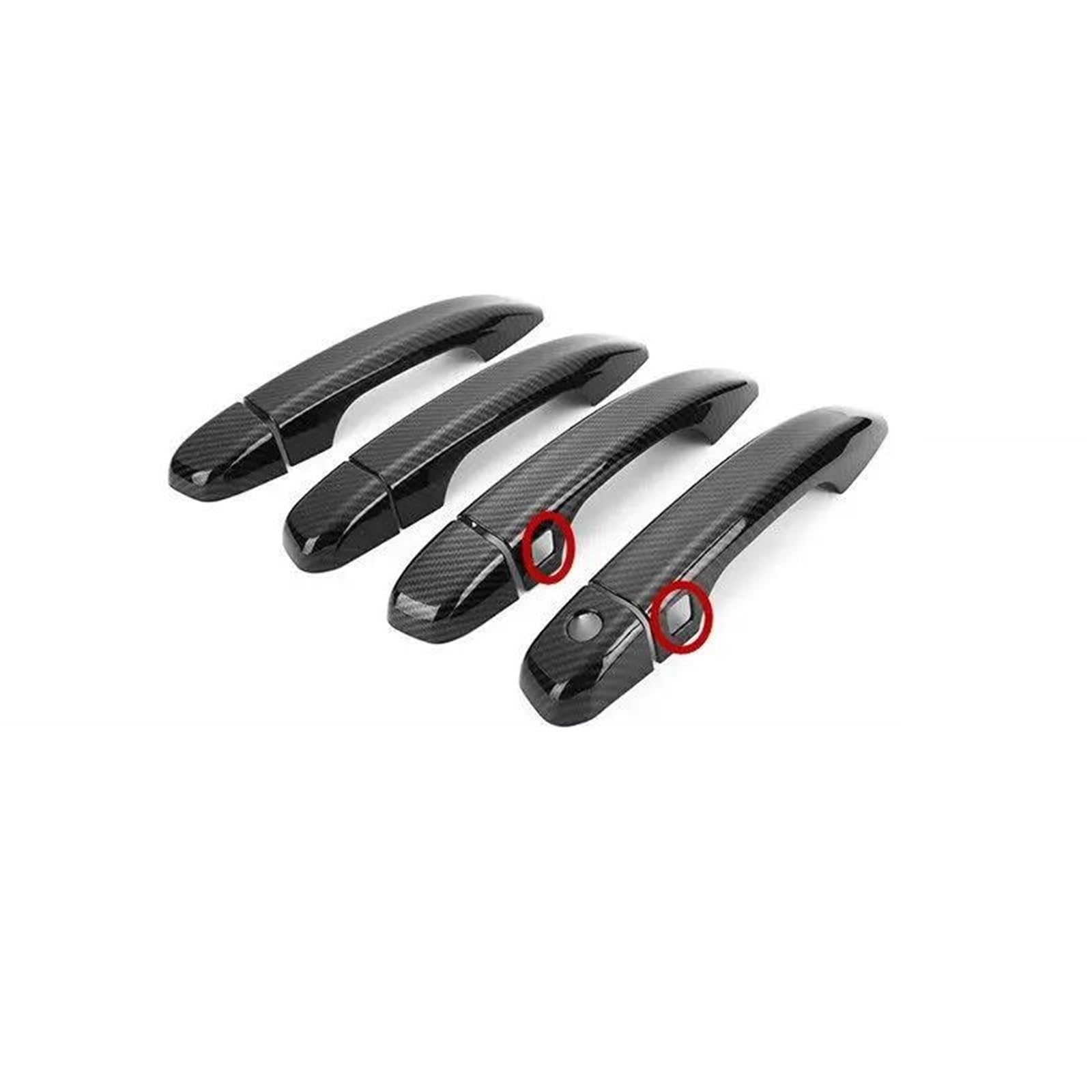 Noheeu Style2 Carbon Fiber Chrome Car Side Door Handle Decor Cover Trim For Accord 2018 2019 2020 2021 Styling Accessories(Style2)