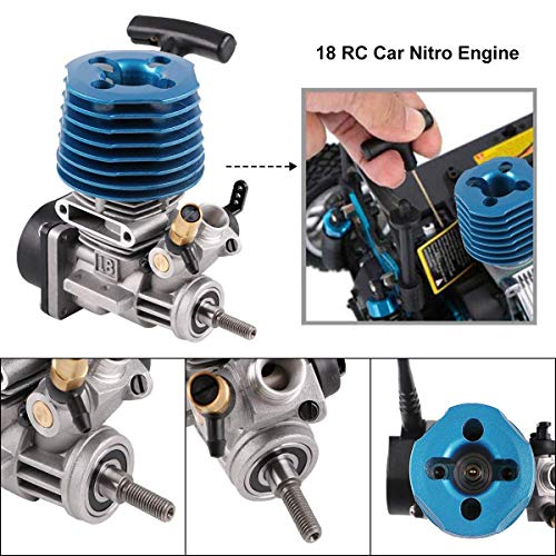18 RC Car Nitro Engine SH 18 Nitro Engine 36000 RPM 2.74CC with Pull Starter Recoil Start for 1/10 HSP HPI Nitro Buggy Truggy Truck Drift Car - Thumbnail 4