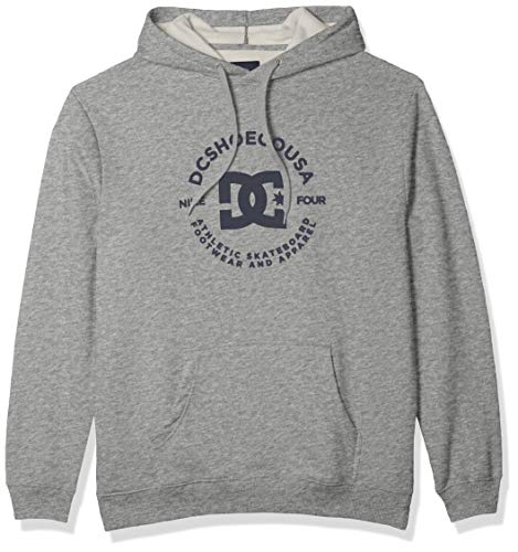 DC APPAREL Men's Star Pilot Fleece Pullover, Heather Grey, X-Large