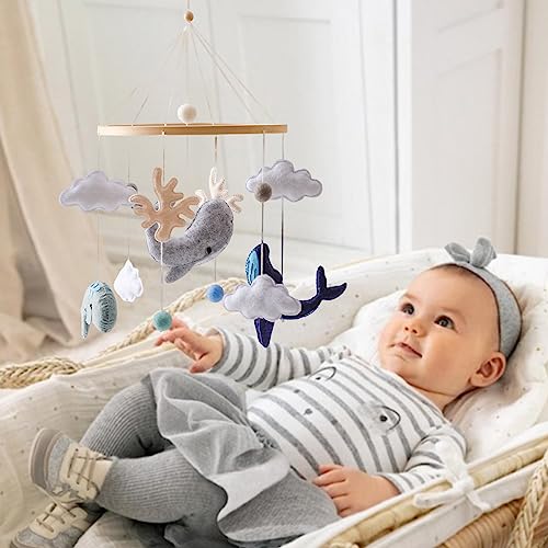 Support mobile en bois pour lit de bébé et table à langer nuages - 4