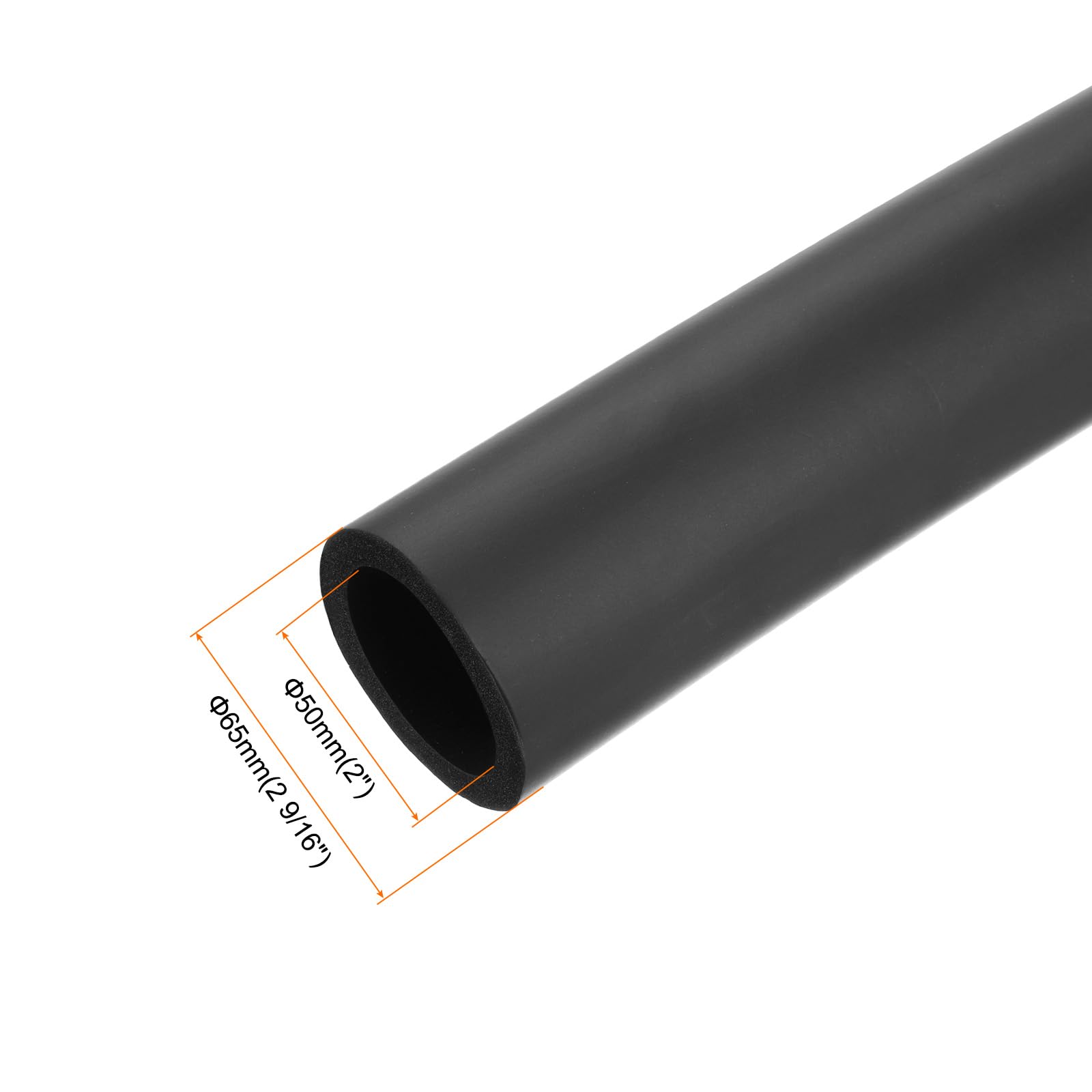 QUARKZMAN 2 x 1m Rohrisolierung Schaumstoff, Durchmesser 50mm Isolierstärke 7mm Heizungsrohr Verkleidung für Fitnessgeräte, Rohre (Schwarz)