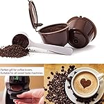 5 PCS Reusable Coffee Capsule with Mesh Filter Cup for Dolce Gusto Machines Refillable Capsule Pod Compatible Filter Cups with 1Pc Plastic Spoon and 1 Cleaning Brush (Brown) - Image 2