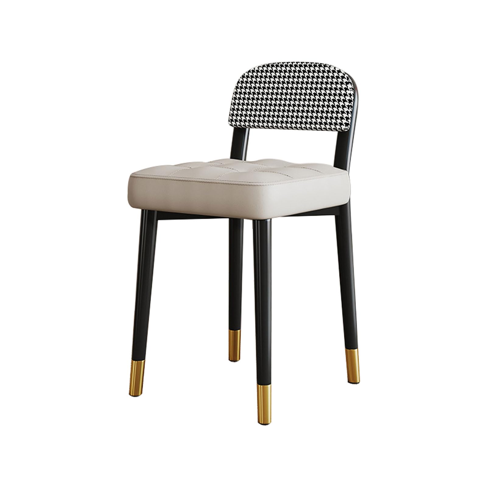 Tabouret de dressing élégant en cuir PU doux et piètement métallique